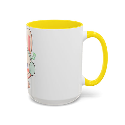 Kawaii Bunny Music Mug, Cute Accent Coffee Mug
