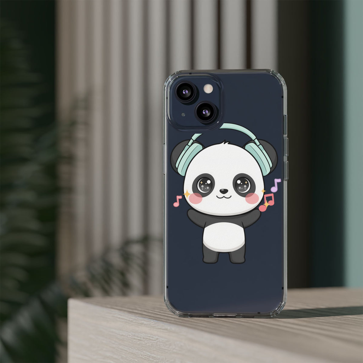 Kawaii Panda Phone Case with Headphones