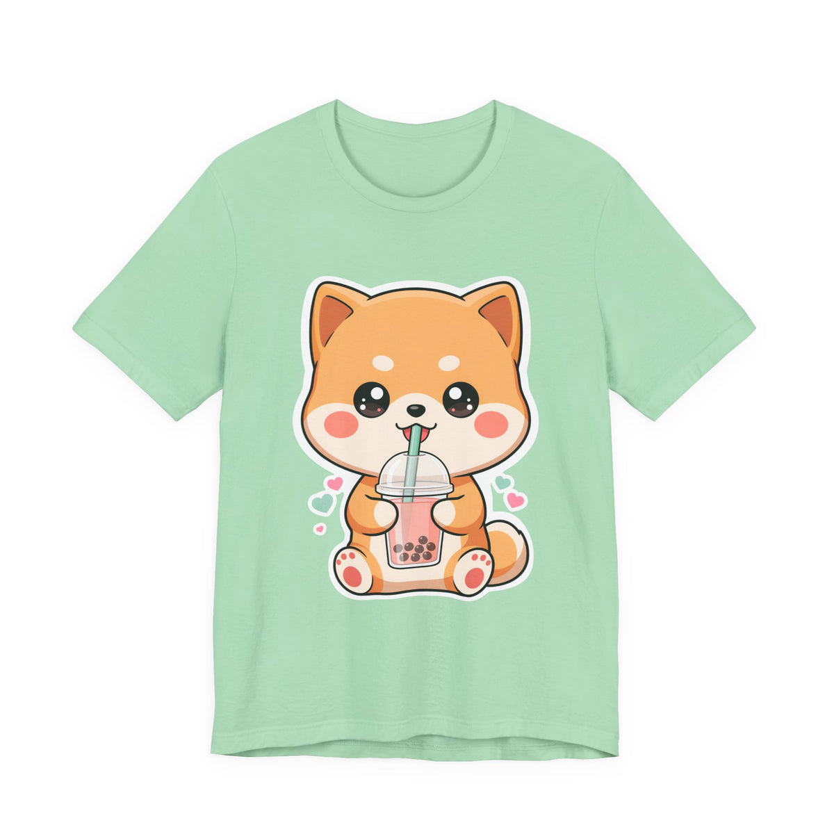 Kawaii Shiba Bubble Tea T-Shirt for Boba Lovers