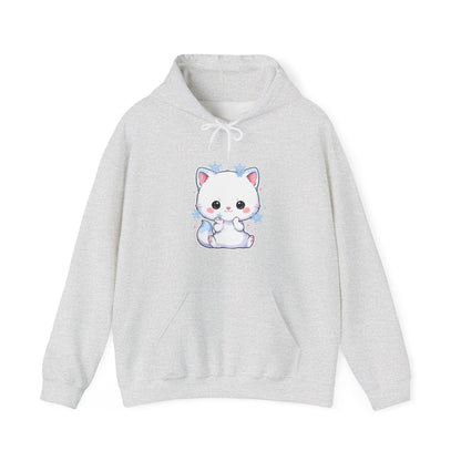 Kawaii Arctic Fox Hoodie, Cute Snowflake Fox Sweatshirt