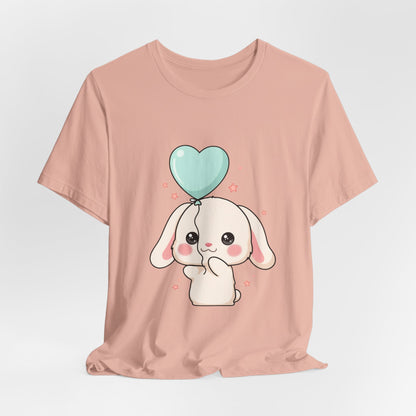 Kawaii Bunny T-Shirt with Balloon – Cute Chibi Rabbit Tee