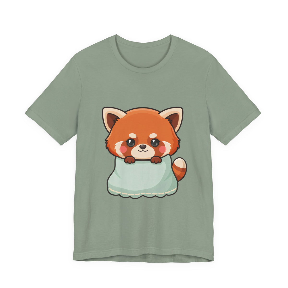 Kawaii Red Panda T-Shirt, Cozy Blanket Chibi Animal Tee