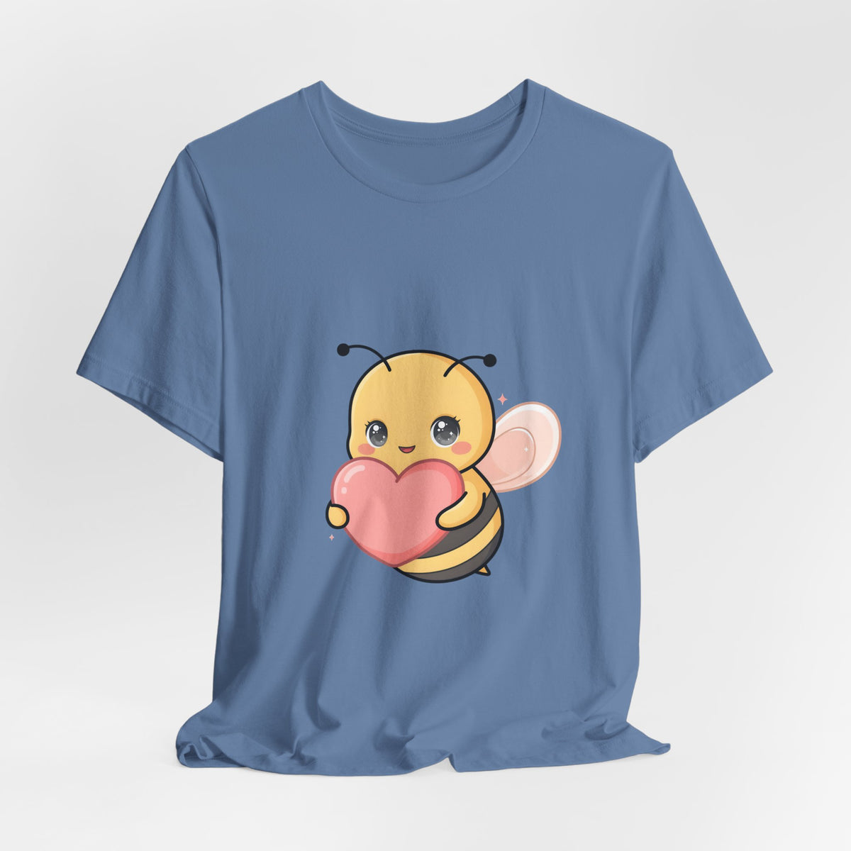 Kawaii Bee T-Shirt: Sweet Heart-Loving Unisex Tee