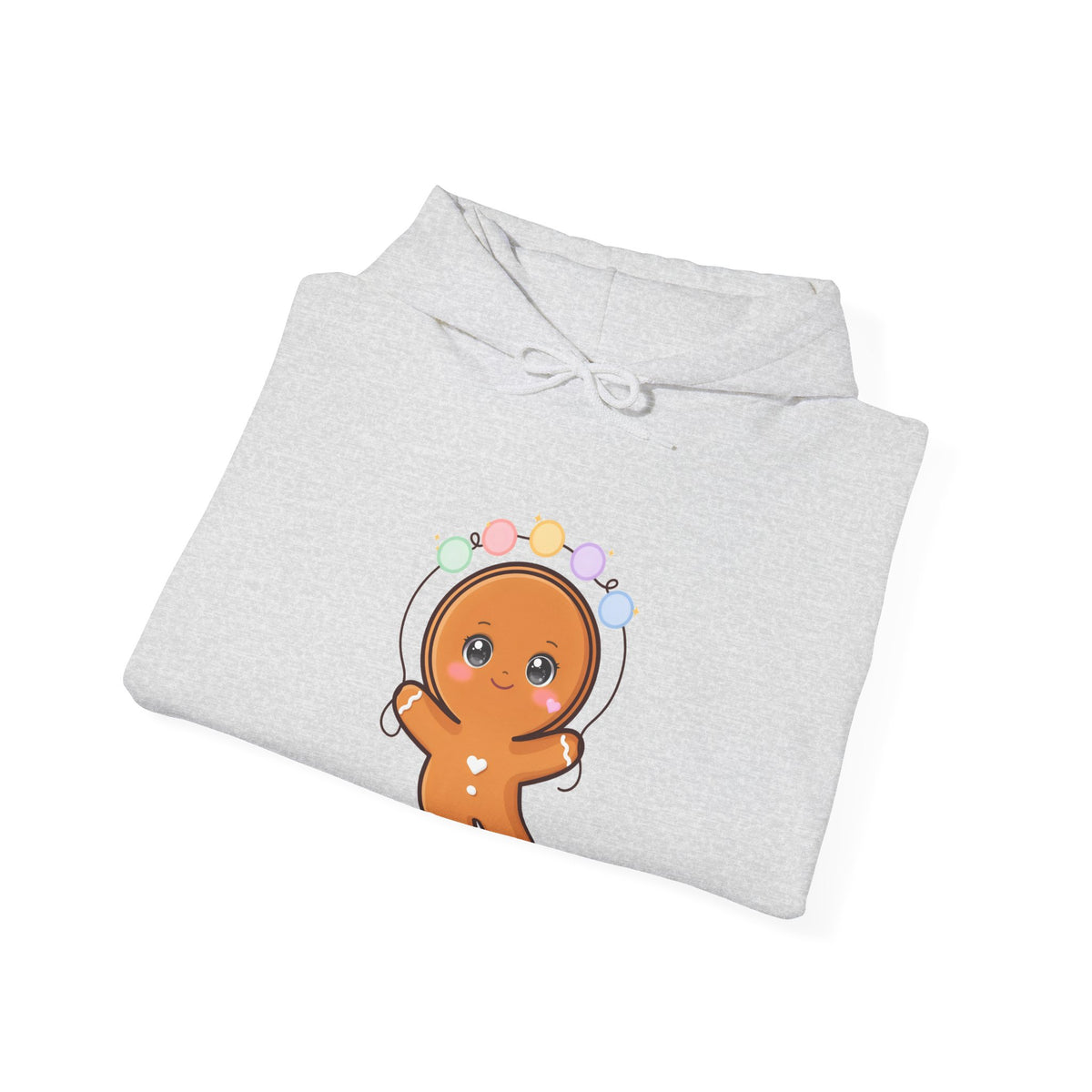 Kawaii Gingerbread Hoodie with Fairy Lights