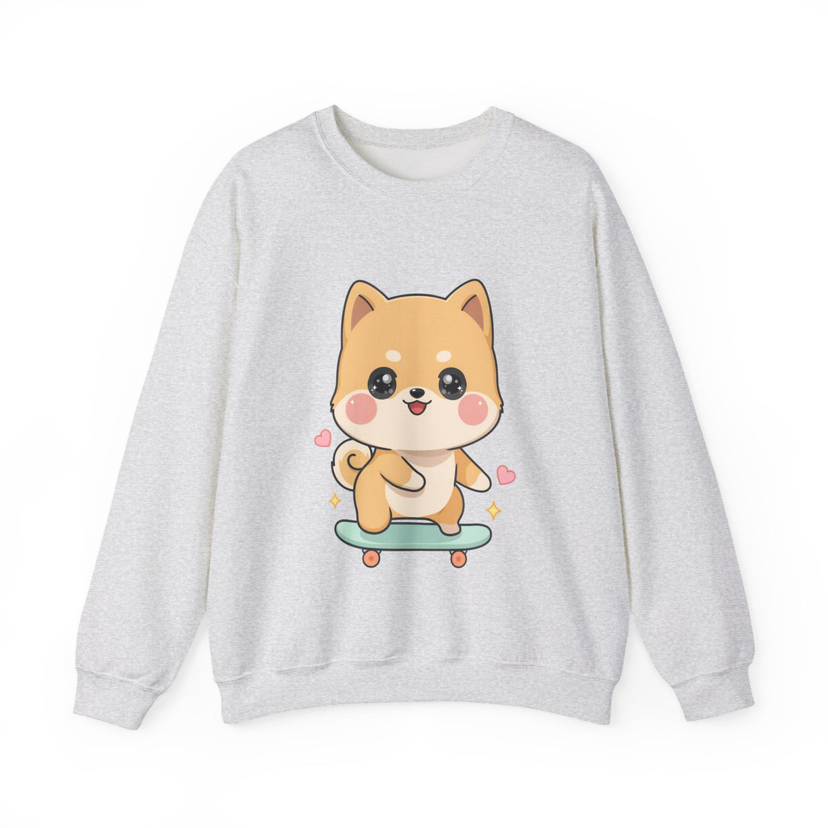 Kawaii Shiba Inu Skateboard Sweatshirt, Cute Dog Lover Gift