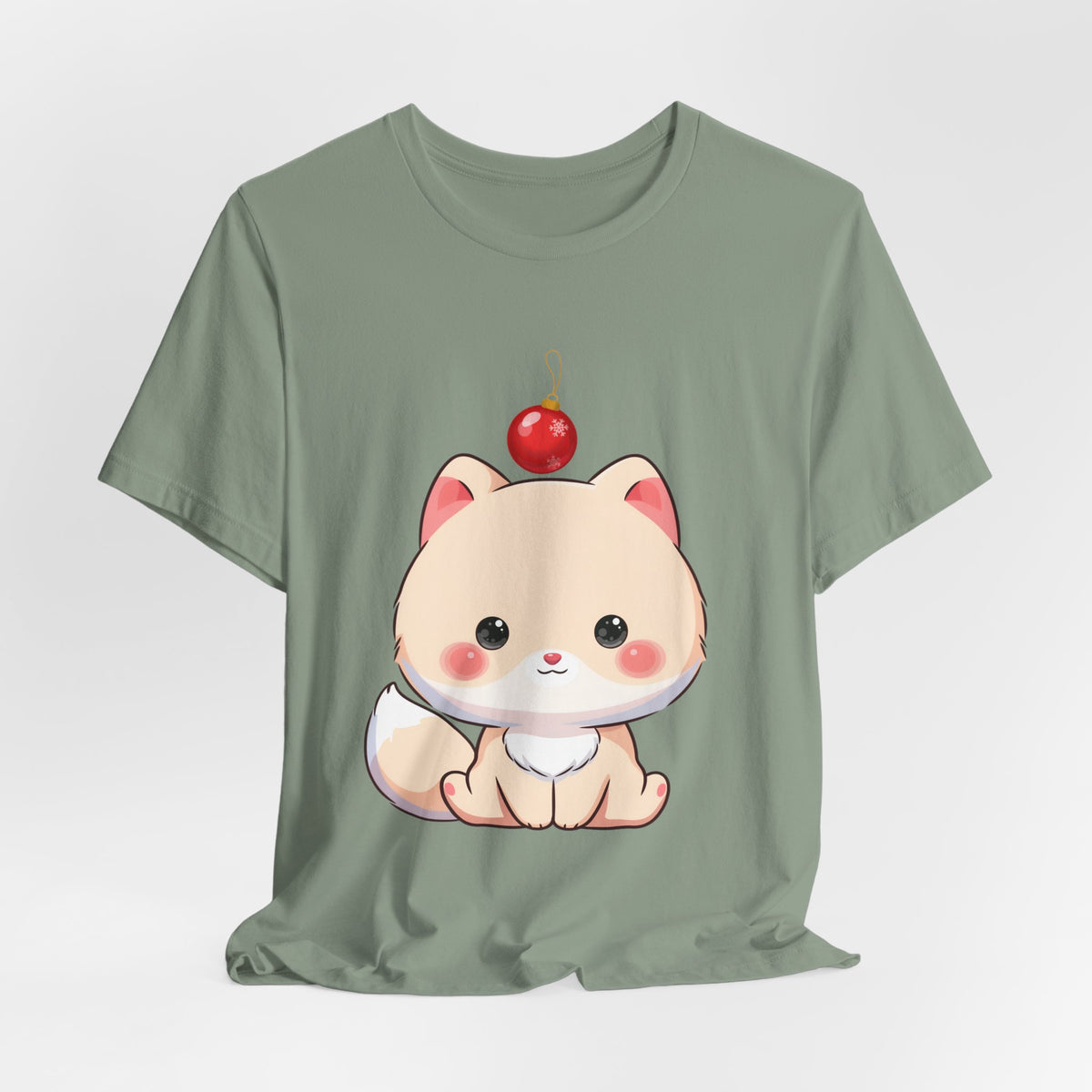 Kawaii Arctic Fox Christmas T-Shirt for Holiday Fans