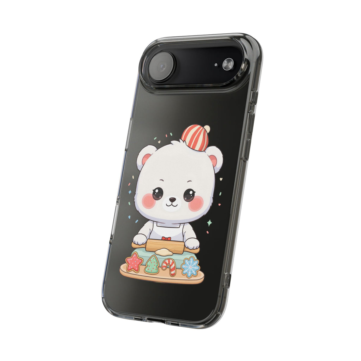 Christmas Bear Cookie Baking Clear Phone Case
