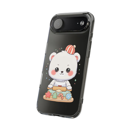 Christmas Bear Cookie Baking Clear Phone Case