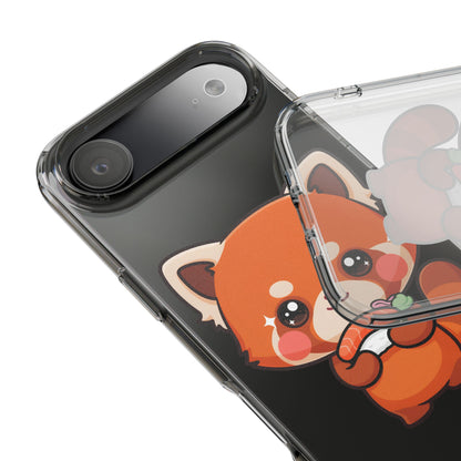 Red Panda Sushi Phone Case, Cute Kawaii Clear Case