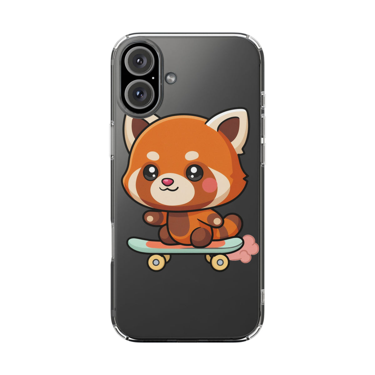 Red Panda Skateboard Phone Case, Cute Kawaii Style