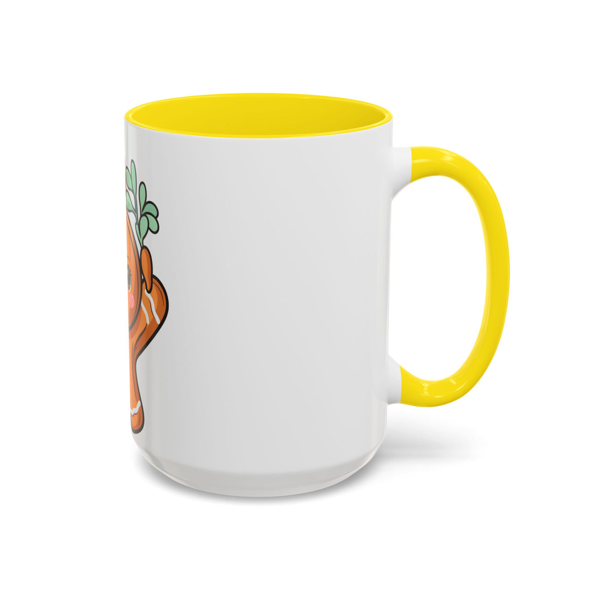 Kawaii Gingerbread Mug with Mistletoe | Christmas Accent Mug