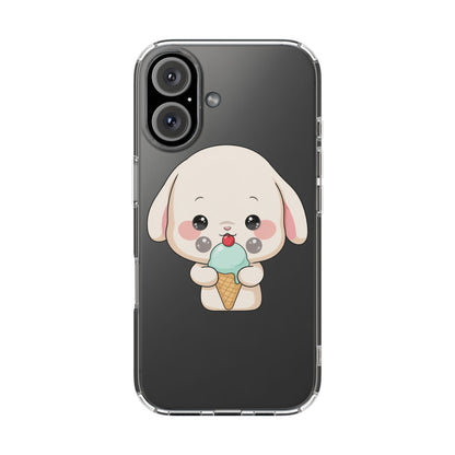 Kawaii Bunny Phone Case, Ice Cream Cutie Clear Case