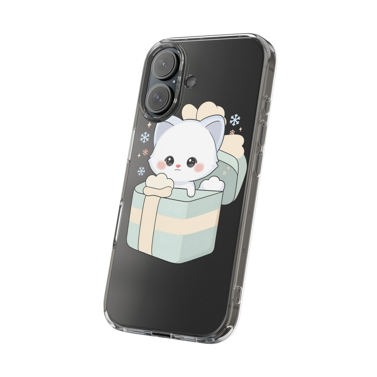 Kawaii Arctic Fox Clear Impact-Resistant Phone Case