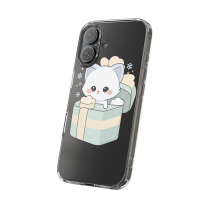 Kawaii Arctic Fox Clear Impact-Resistant Phone Case