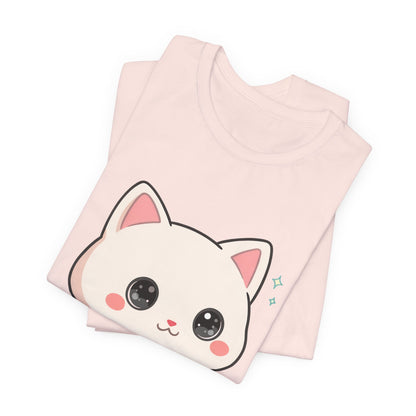 Kawaii Skateboarding Cat T-Shirt – Cute Chibi Kitty Tee