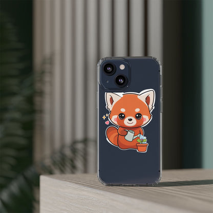 Red Panda Phone Case, Cute Plant Lover Gift