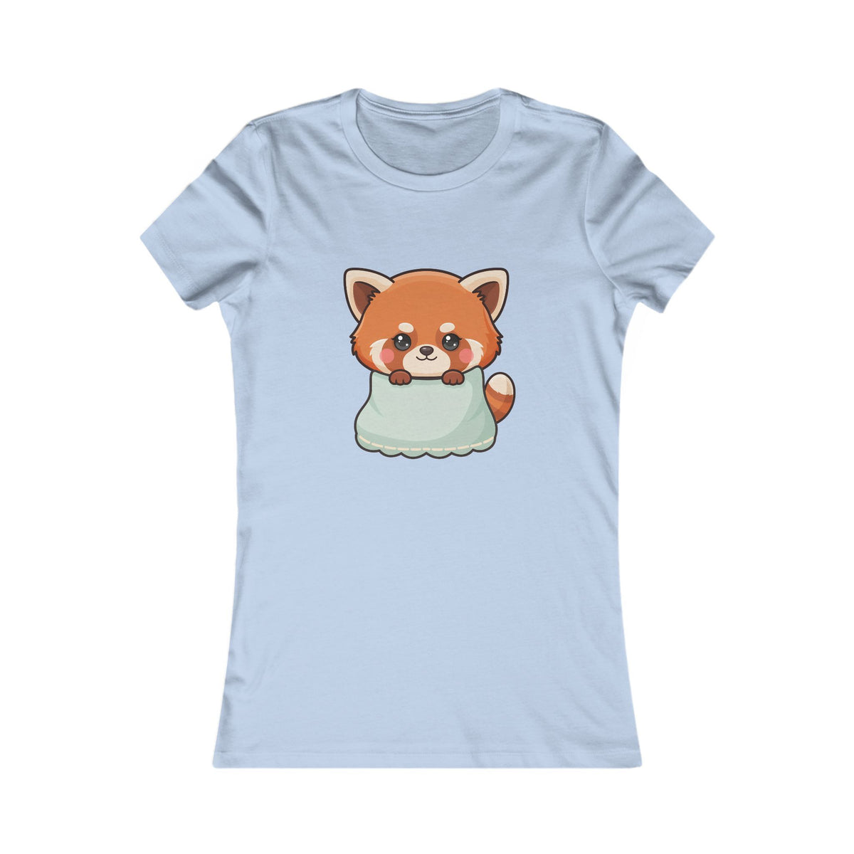 Kawaii Red Panda Women's Tee, Cozy Blanket Animal Shirt