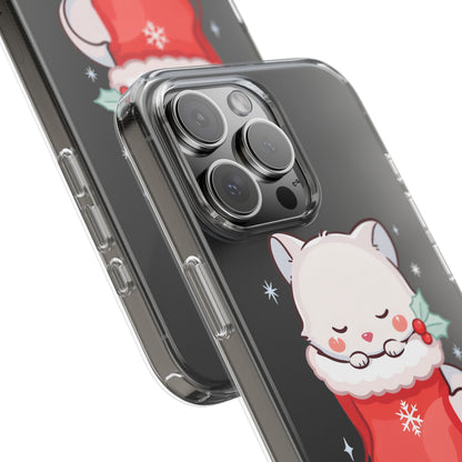 Christmas Fox Phone Case, Cute Holiday Stocking Gift