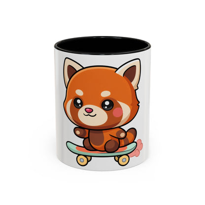 Red Panda Skateboard Mug – Kawaii Accent Coffee Mug