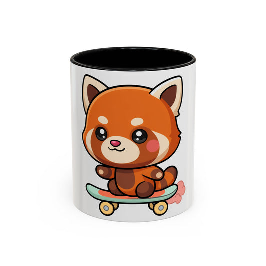Red Panda Skateboard Mug – Kawaii Accent Coffee Mug