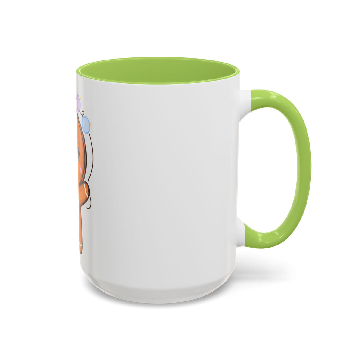 Gingerbread Man Accent Coffee Mug, Cute Kawaii Holiday Gift