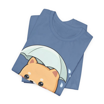 Kawaii Shiba Inu Umbrella T-Shirt for Rainy Day Fans