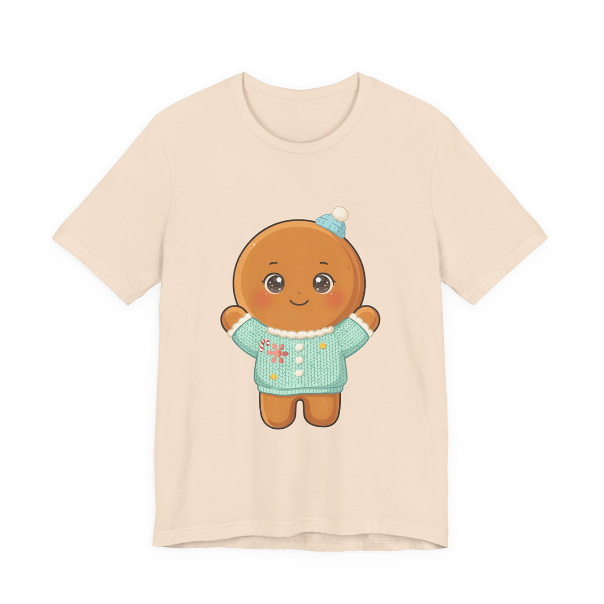 Kawaii Gingerbread Man Christmas Tee for Holiday Cheer