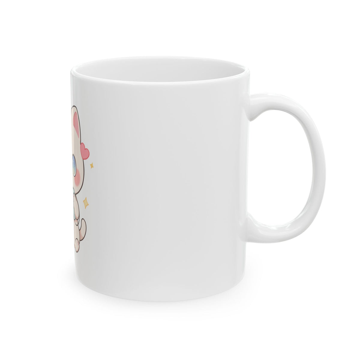 Kawaii Gamer Cat Mug, Cute Video Game Cat Ceramic Coffee Mug