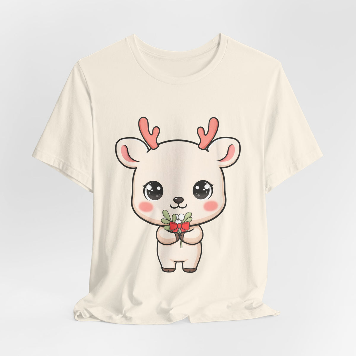 Kawaii Reindeer Christmas T-Shirt for Holiday Cheer