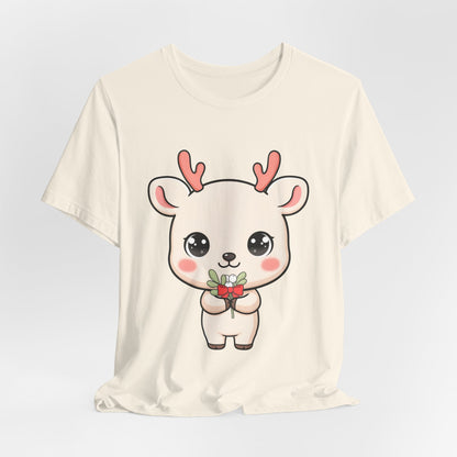 Kawaii Reindeer Christmas T-Shirt for Holiday Cheer