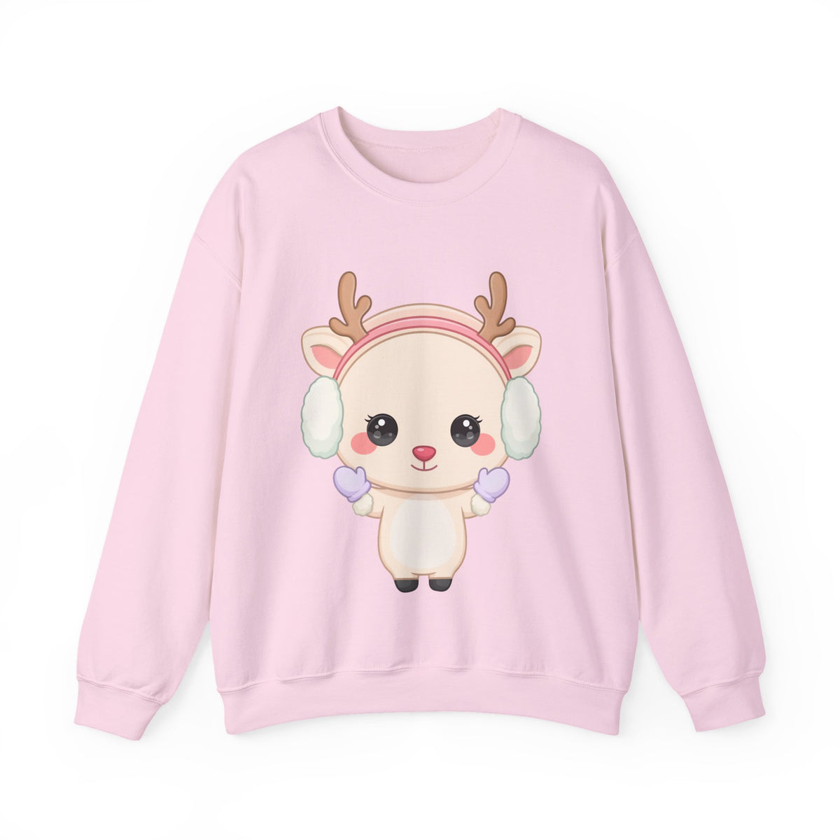 Kawaii Reindeer Sweatshirt, Cute Winter Crewneck