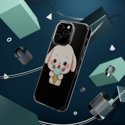 Kawaii Bunny Phone Case, Ice Cream Cutie Clear Case