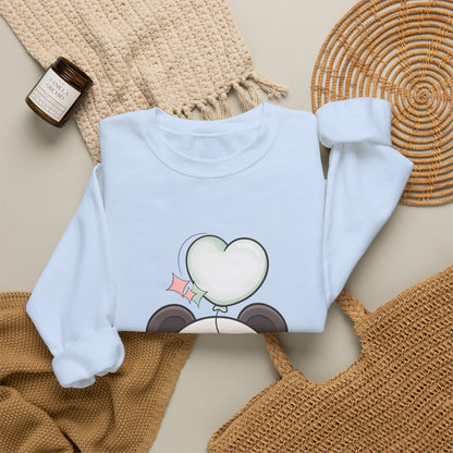 Kawaii Panda Sweatshirt with Heart Balloon