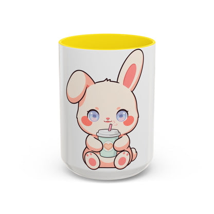 Kawaii Bunny Coffee Mug, Cute Latte Lover Accent Mug