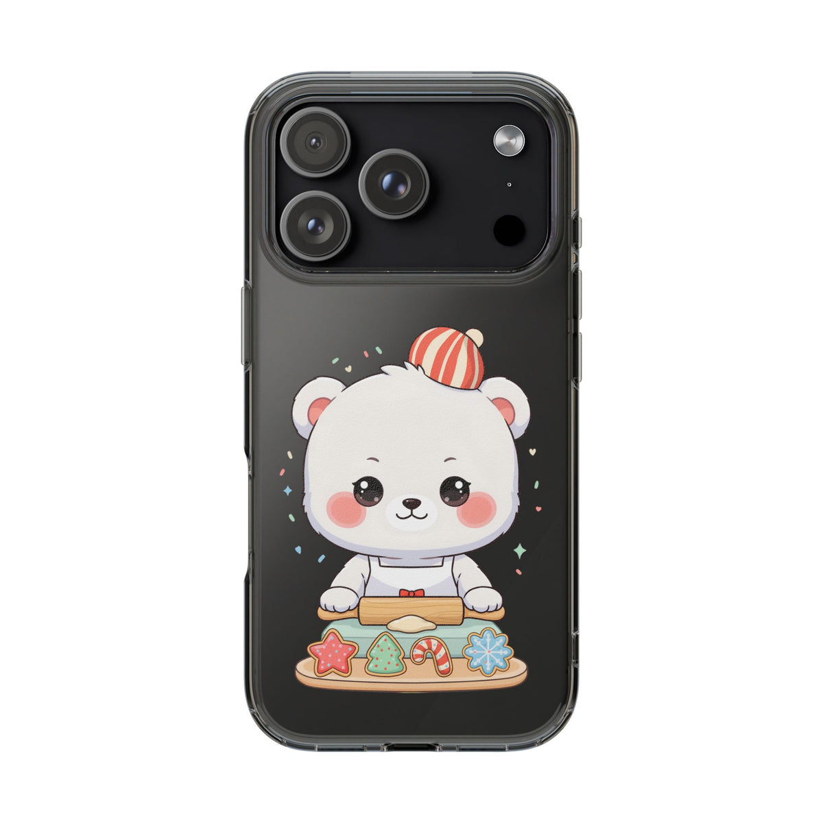 Christmas Bear Cookie Baking Clear Phone Case