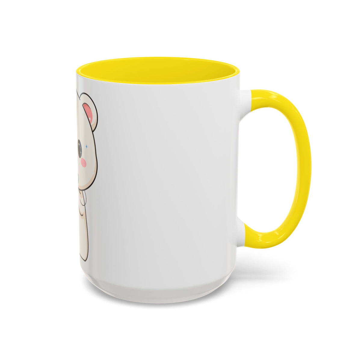 Kawaii Polar Bear Christmas Mug with Mistletoe