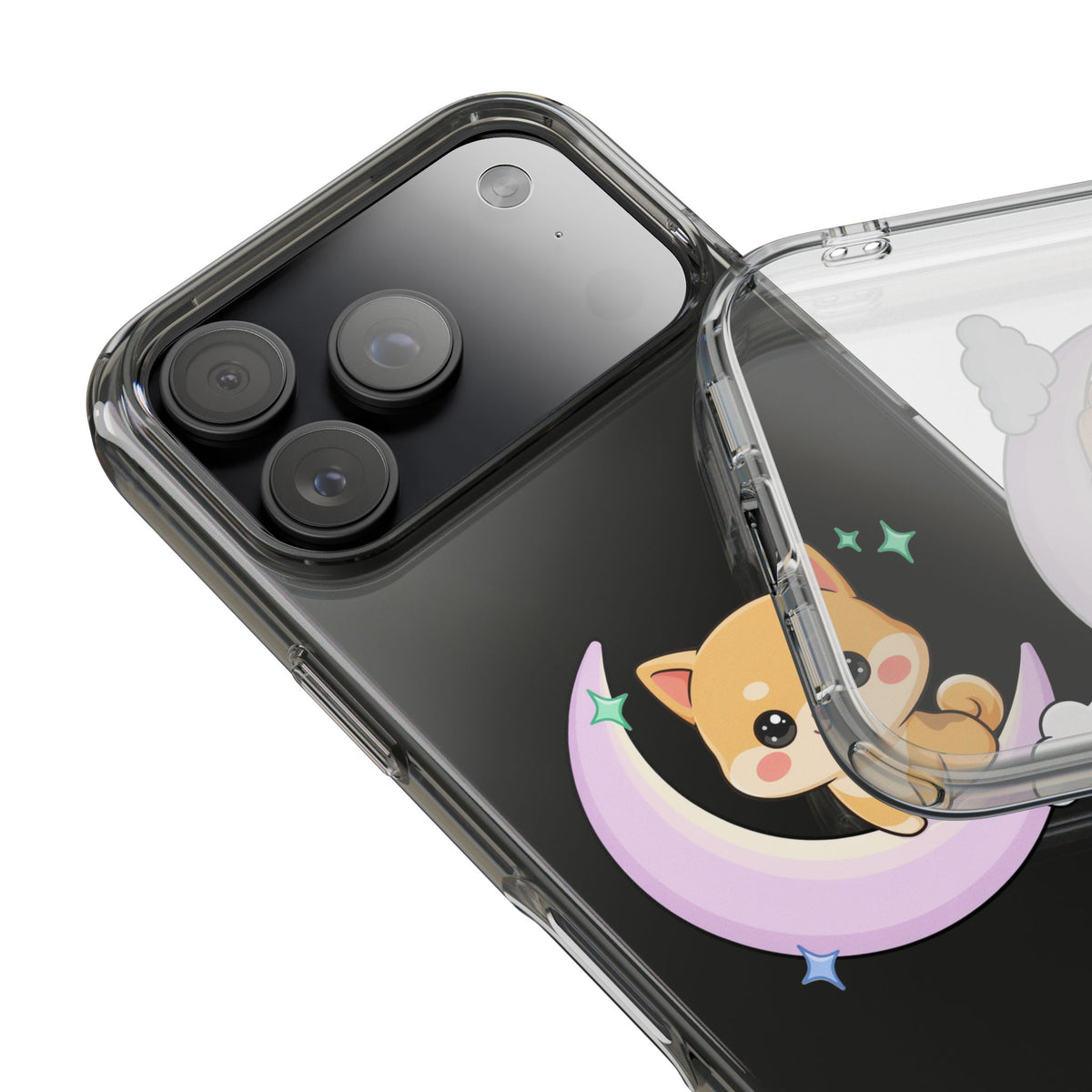 Kawaii Shiba Inu Phone Case – Crescent Moon Cutie