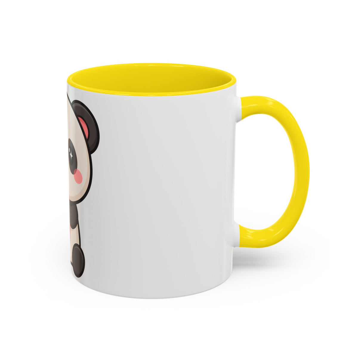 Kawaii Panda Accent Coffee Mug, Strawberry Lover Gift