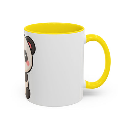 Kawaii Panda Accent Coffee Mug, Strawberry Lover Gift