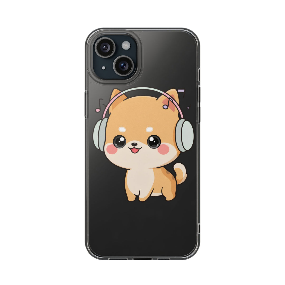 Kawaii Shiba Inu Phone Case – Music Lover Clear Case