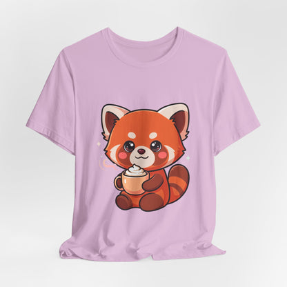 Kawaii Red Panda Coffee Tee for Cute Animal Lovers