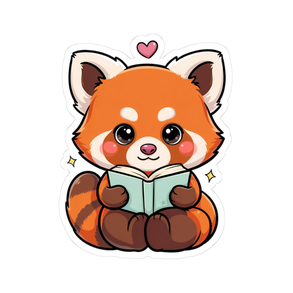 Reading Red Panda Kiss-Cut Sticker for Book Lovers