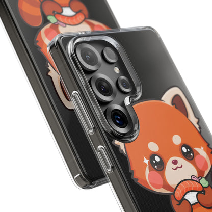 Red Panda Sushi Phone Case, Cute Kawaii Clear Case