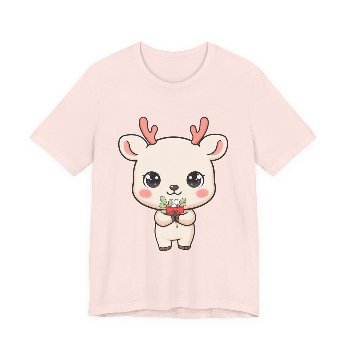 Kawaii Reindeer Christmas T-Shirt for Holiday Cheer
