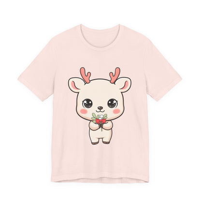 Kawaii Reindeer Christmas T-Shirt for Holiday Cheer