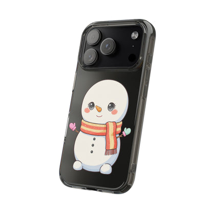 Kawaii Snowman Phone Case – Cute Christmas Clear Case