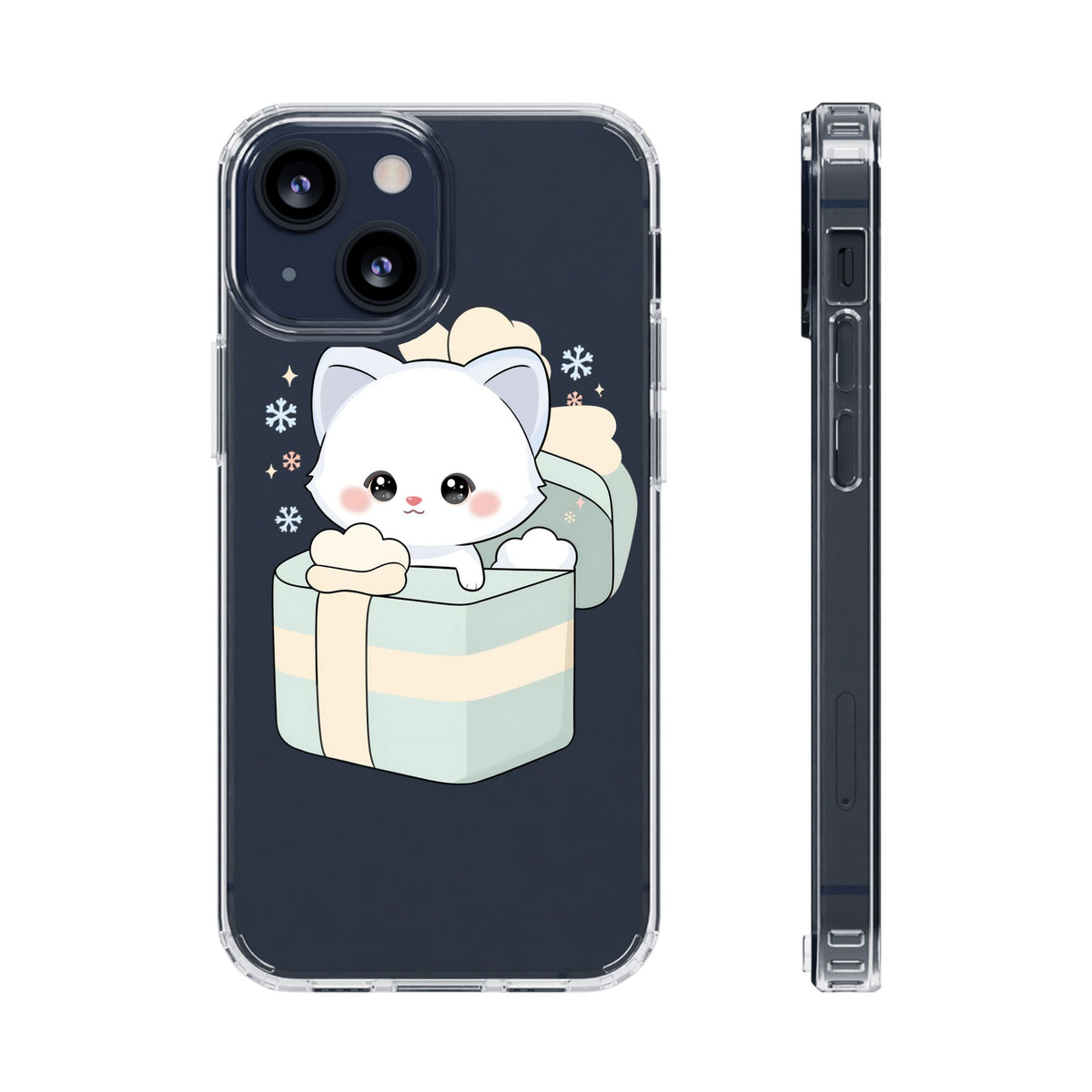 Kawaii Arctic Fox Clear Impact-Resistant Phone Case