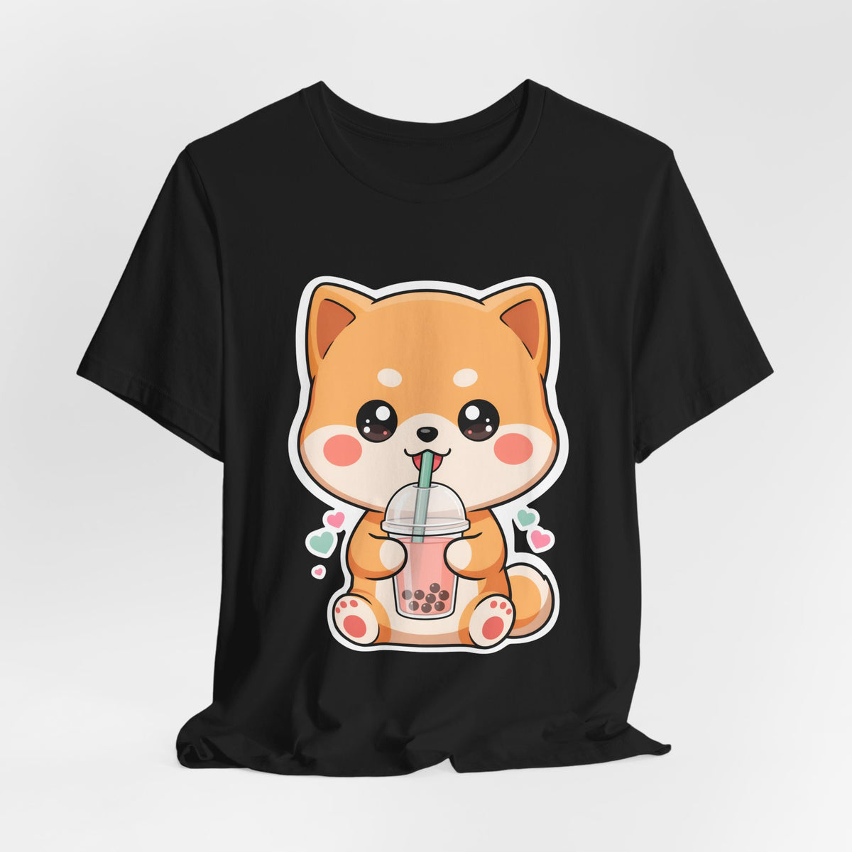 Kawaii Shiba Bubble Tea T-Shirt for Boba Lovers