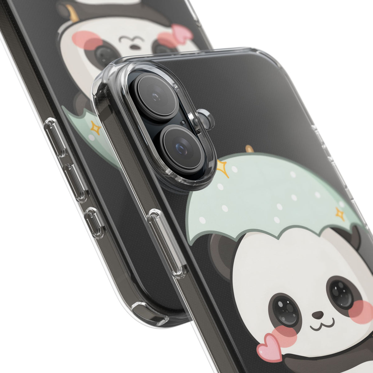 Kawaii Panda Clear Impact-Resistant Phone Case