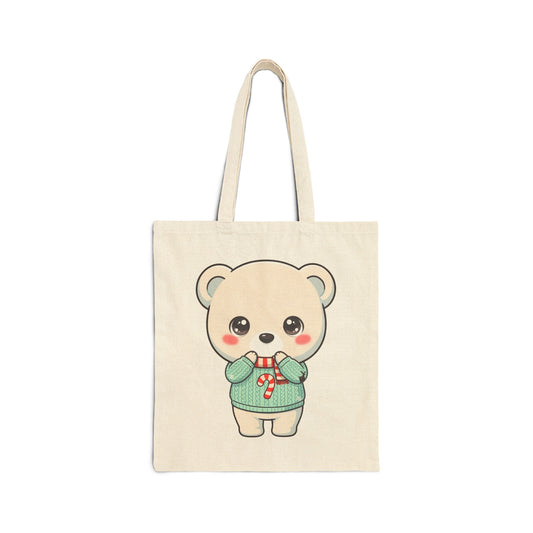 Polar Bear Christmas Tote Bag for Cozy Holiday Fans